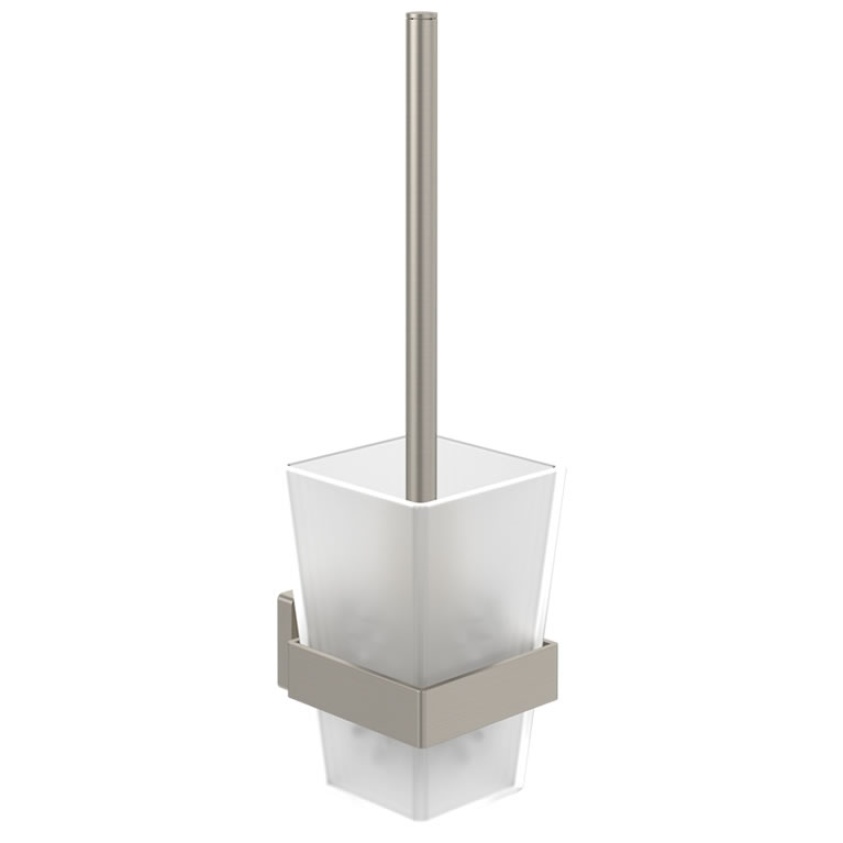 Cutout image of Villeroy & Boch Elements Striking Matt Brushed Nickel Toilet Brush Set